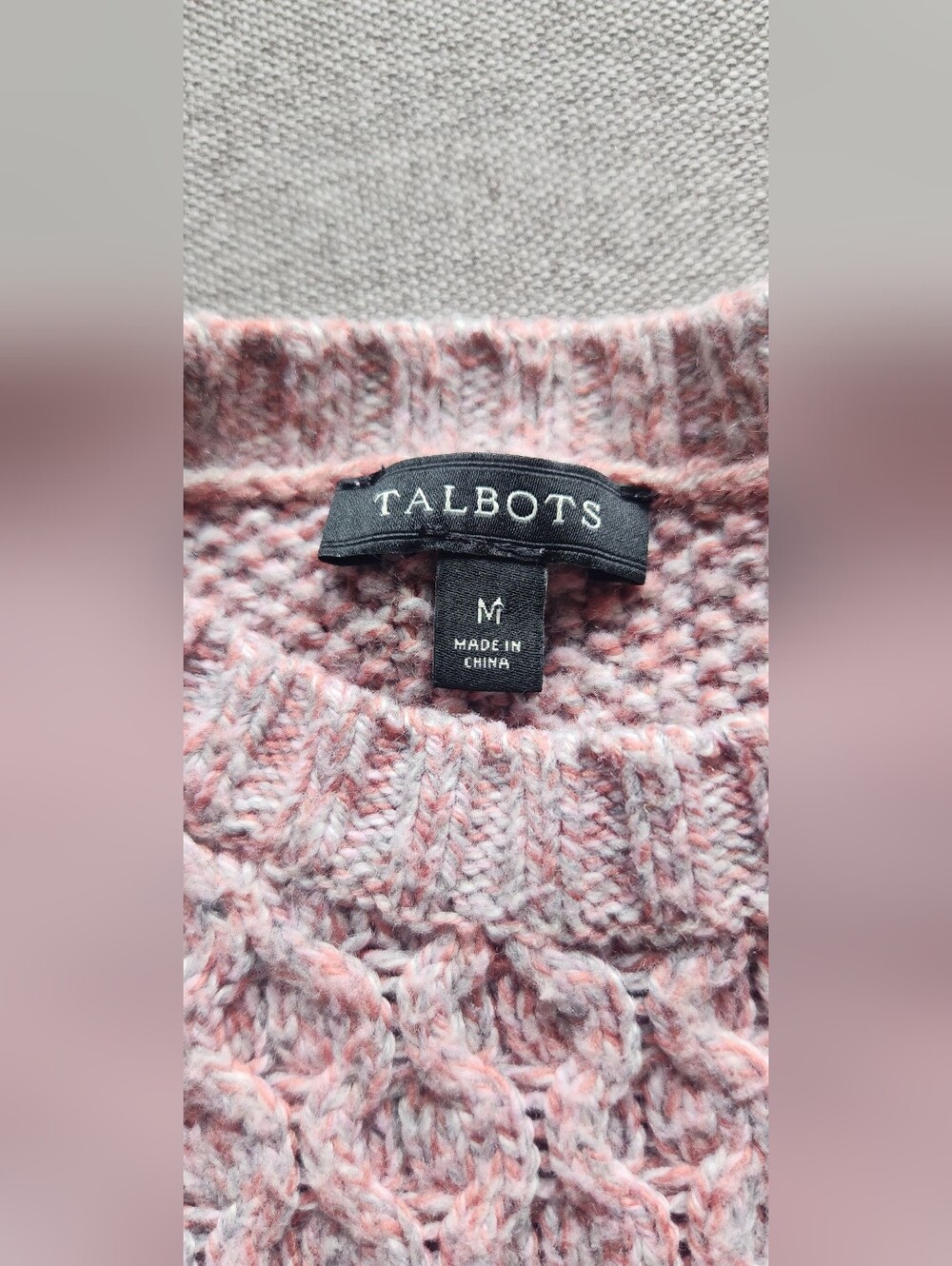 Talbots Dusty Pink Cable Knit Pullover Sweater. Size - M - Picture 2 of 8